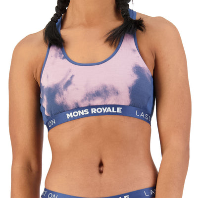 Mons Royale Sierra Sports Bra Damen Denim Tie Dye