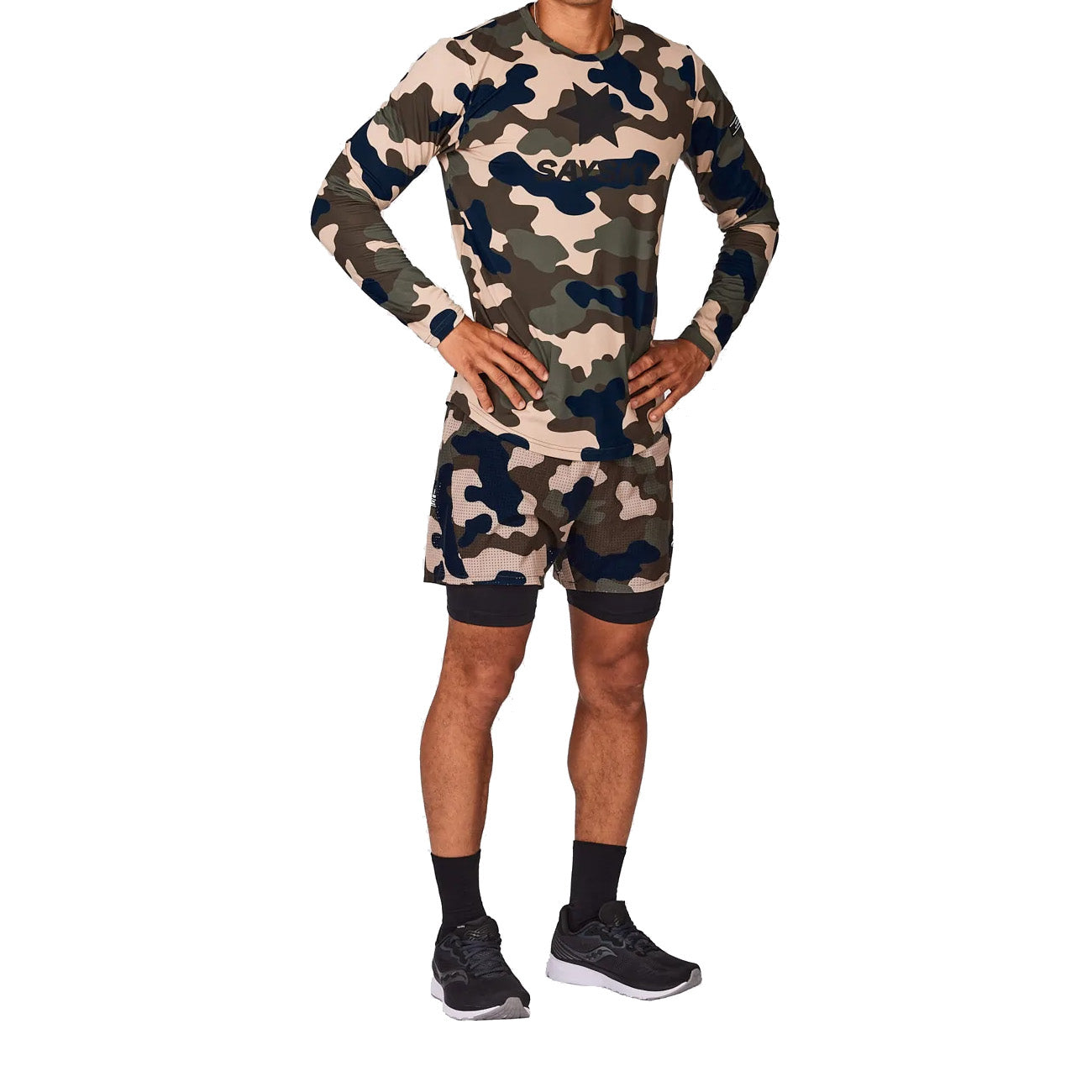 Saysky Camo 2 In 1 Shorts Woodland Camo