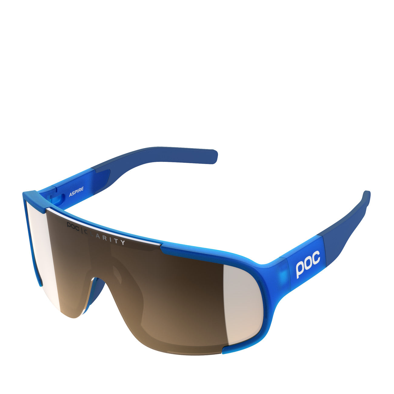 POC Aspire Sunglasses Opal Blue Translucent Brown Silver Mirror