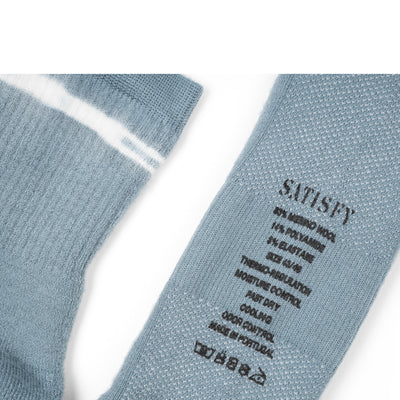 Satisfy Running Merino Tube Socks Stone Blue