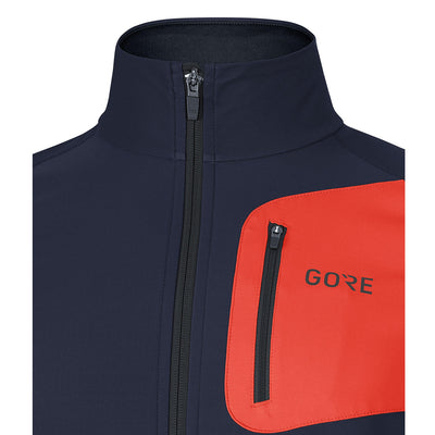 Gore Wear R3 Partial Gore Windstopper Shirt Herren Orbit Blue Fireball