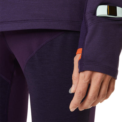 Asics Winter Run LS Hoodie Damen Night Shade Heather Nova Orange