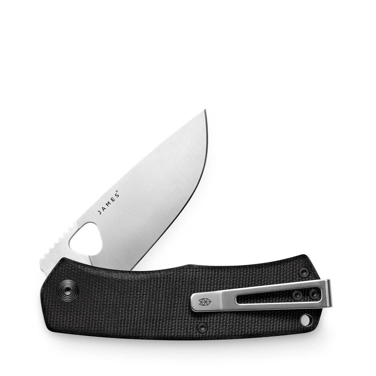 The James Brand The Folsom Taschenmesser Black Stainless Micarta Straight