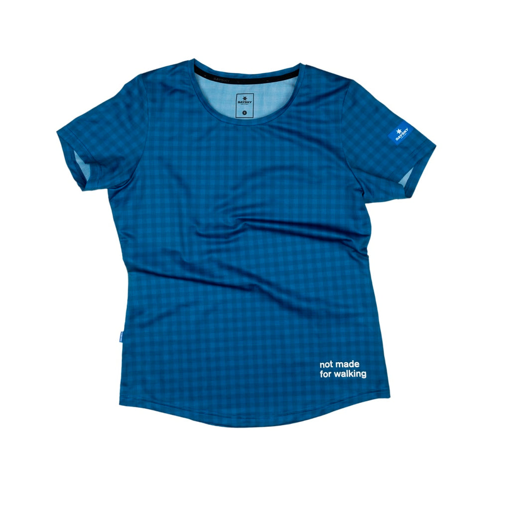 Saysky Womens Checker Combat Tee Blue Checkerboard