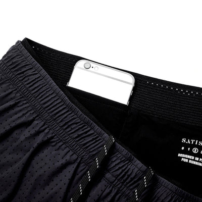 Satisfy Running Space-O 2.5 Distance Shorts Black