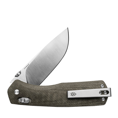 The James Brand The Carter XL Taschenmesser OD Green Stainless Micarta Straight