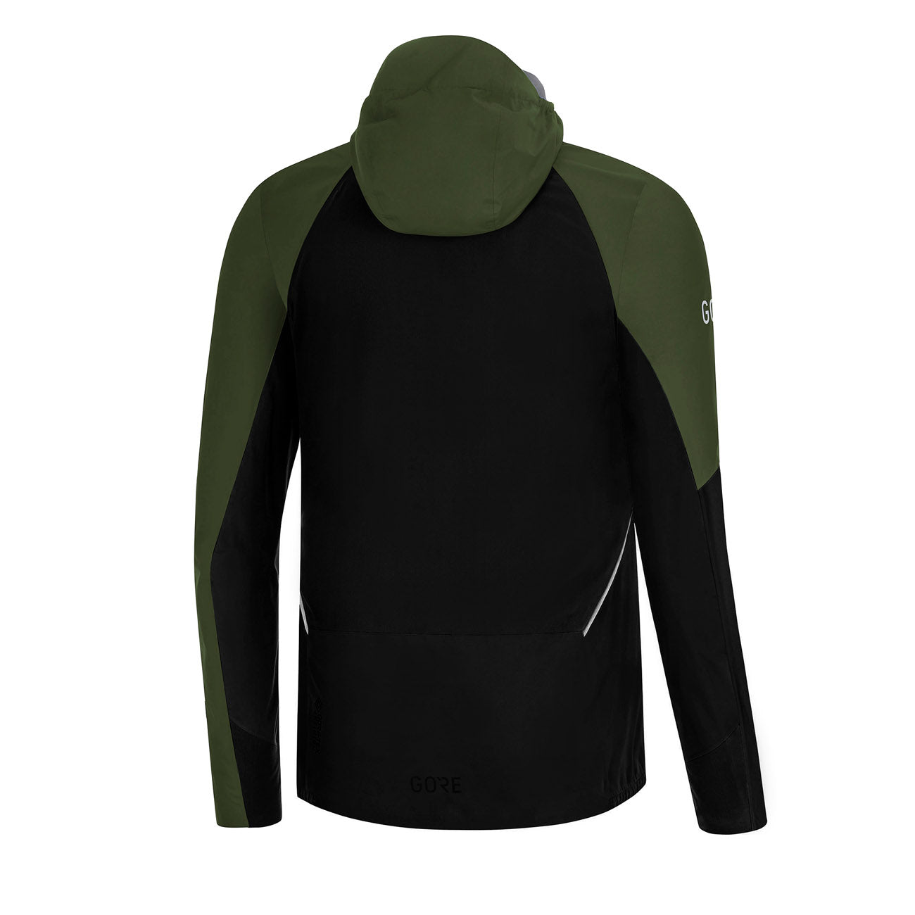 Gore Wear R7 Partial GTX Infinium Hooded Jacket Herren Black Utility Green