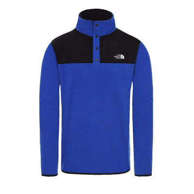 The North Face M TKA Glacier Snap Neck Fleece Pullover Herren Hero Blue TNF Black