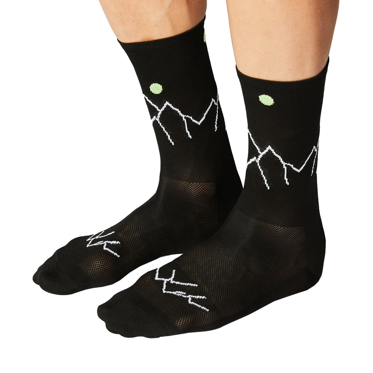 Fingerscrossed Road Socks Mountain Black Neon