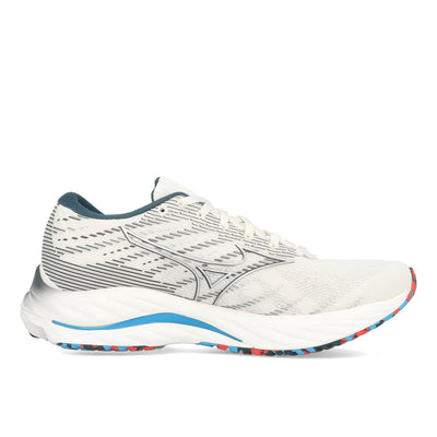 Mizuno Wave Rider 26 Damen White Silver Ibiza Blue