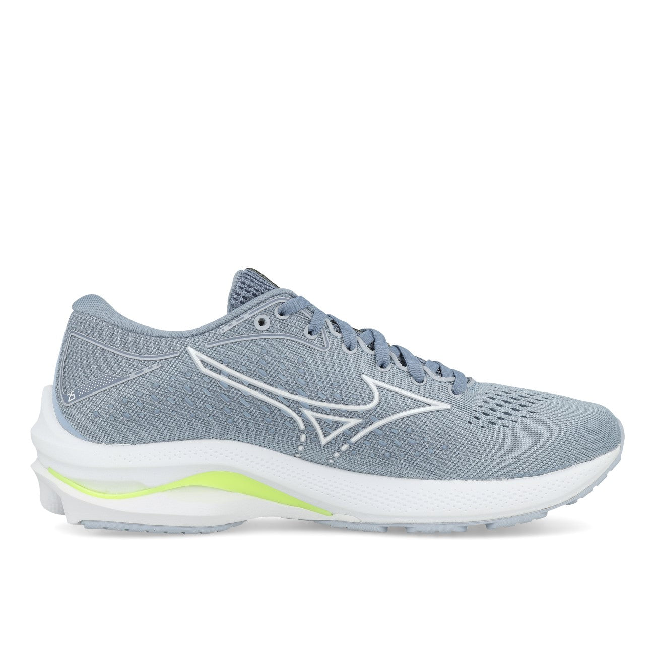 Mizuno Wave Rider 25 Damen Heather White Neo Lime