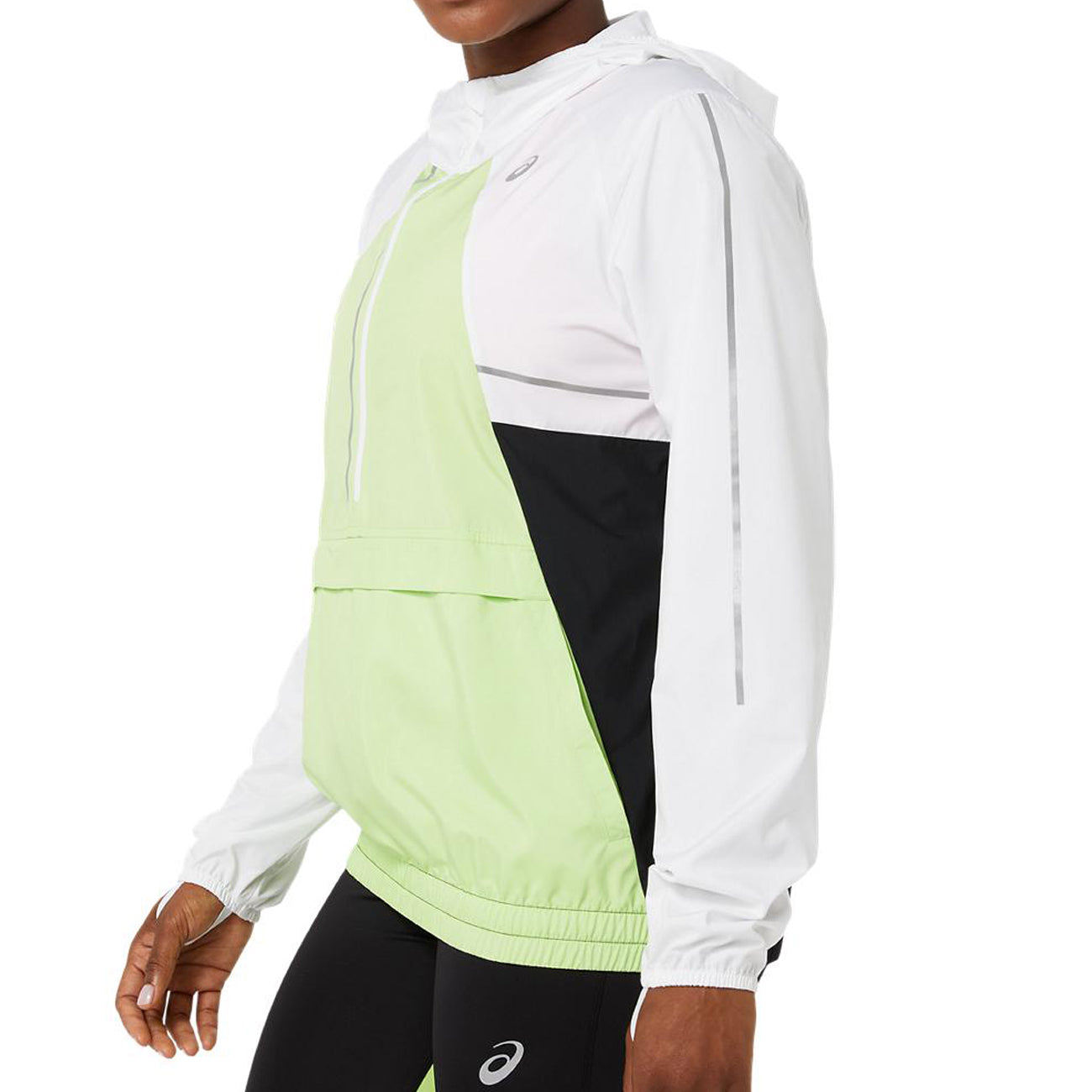 Asics Lite Show Jacket Damen Brilliant White Lime Green