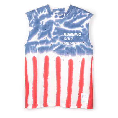 Satisfy Running Mothtech Muscle Tee USA Tie Dye