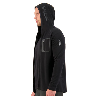 Mons Royale Mens Traverse Midi Full Zip Hood Herren Black