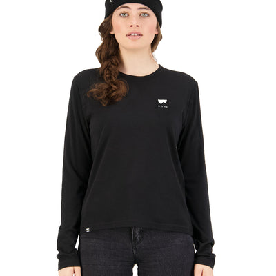 Mons Royale Womens Icon Relaxed Longsleeve Damen Black