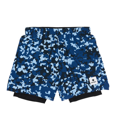 Saysky 2 In 1 Camo Pace Shorts 5" Blue Camo