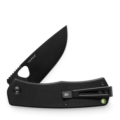 The James Brand The Folsom Taschenmesser Black Black G10 Straight