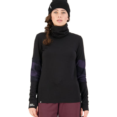 Mons Royale Womens Cornice Rollover Longsleeve Damen Black Motion 9