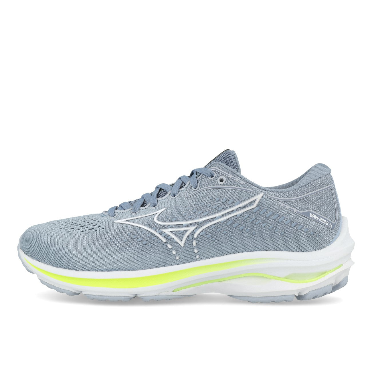 Mizuno Wave Rider 25 Damen Heather White Neo Lime