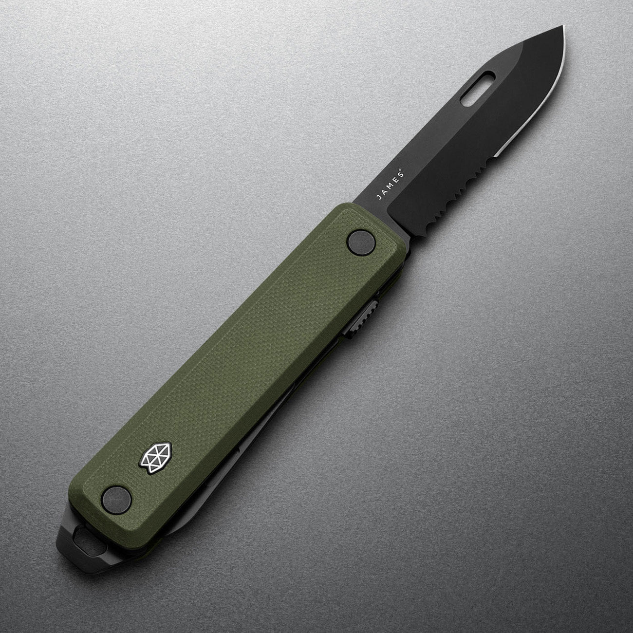 The James Brand The Ellis Taschenmesser Scissors OD Green Black G10