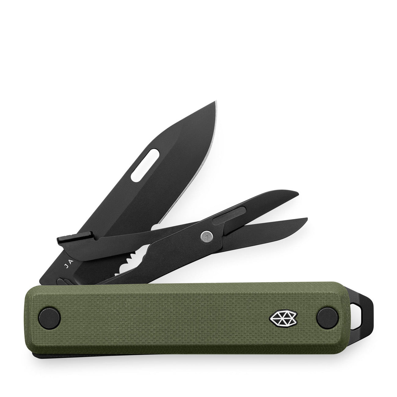 The James Brand The Ellis Taschenmesser Scissors OD Green Black G10