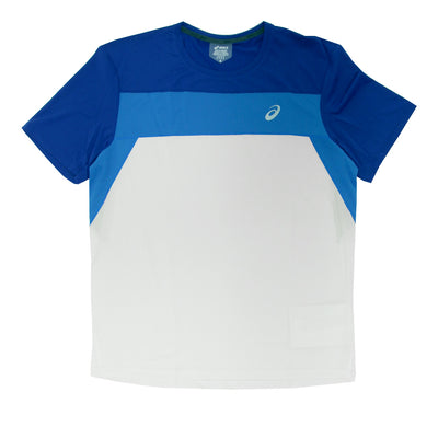 Asics Race Top Laufshirt Herren Brilliant White Monaco Blue