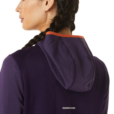 Asics Winter Run LS Hoodie Damen Night Shade Heather Nova Orange