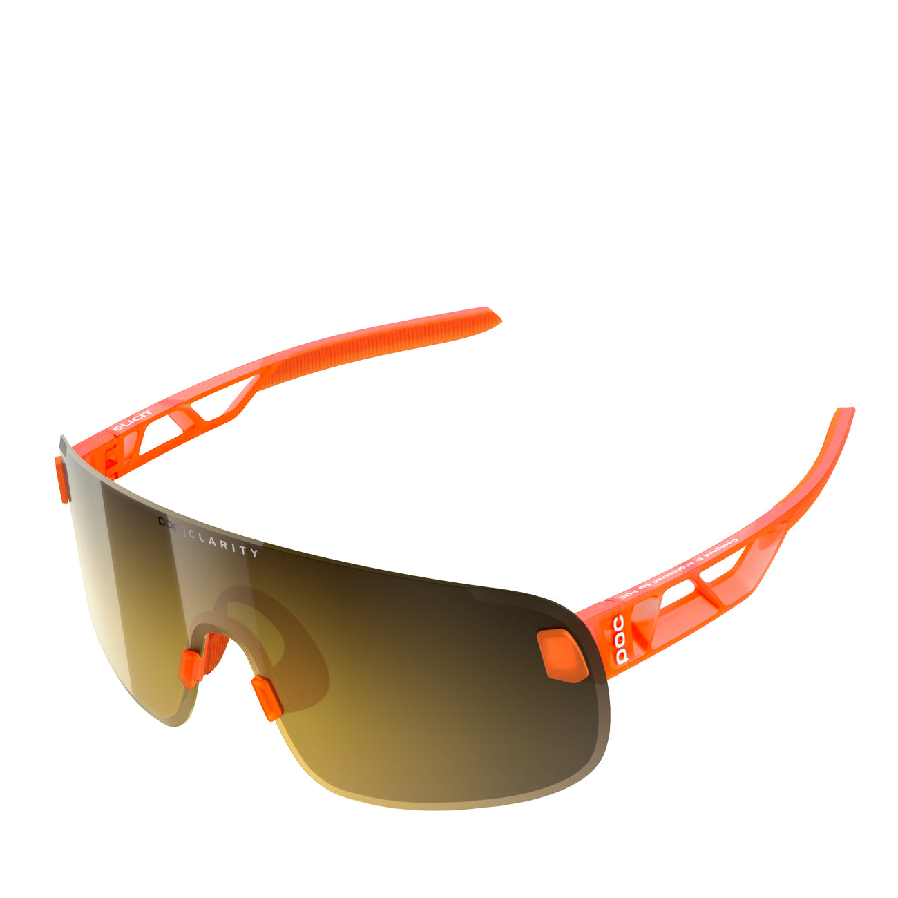 POC Elicit Sunglasses Fluorescent Orange Translucent Violet Gold Mirror