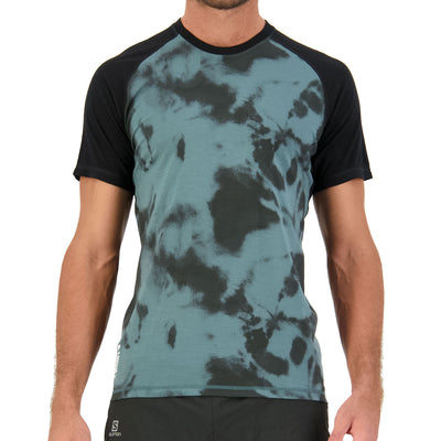 Mons Royale Temple Tech T-Shirt Herren Sage Tie Dye Black