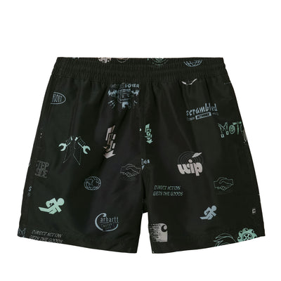 Carhartt WIP Drift Swim Trunks Herren Motor City Print Black