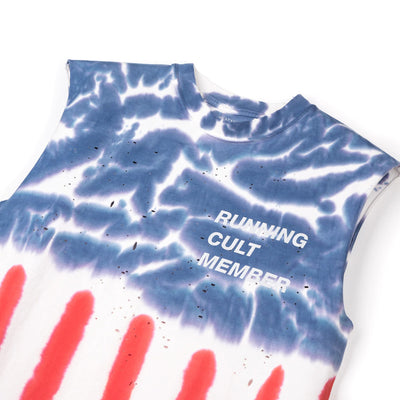 Satisfy Running Mothtech Muscle Tee USA Tie Dye