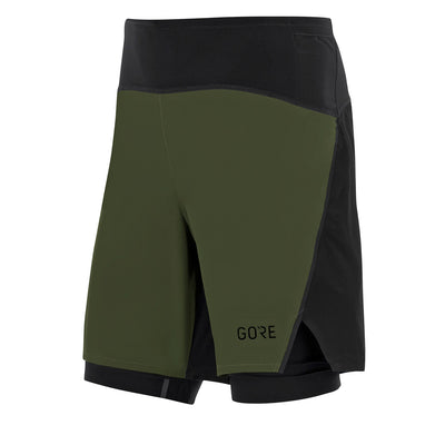 Gore Wear R7 2in1 Shorts Herren Utility Green Black