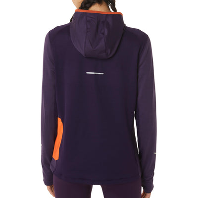Asics Winter Run LS Hoodie Damen Night Shade Heather Nova Orange