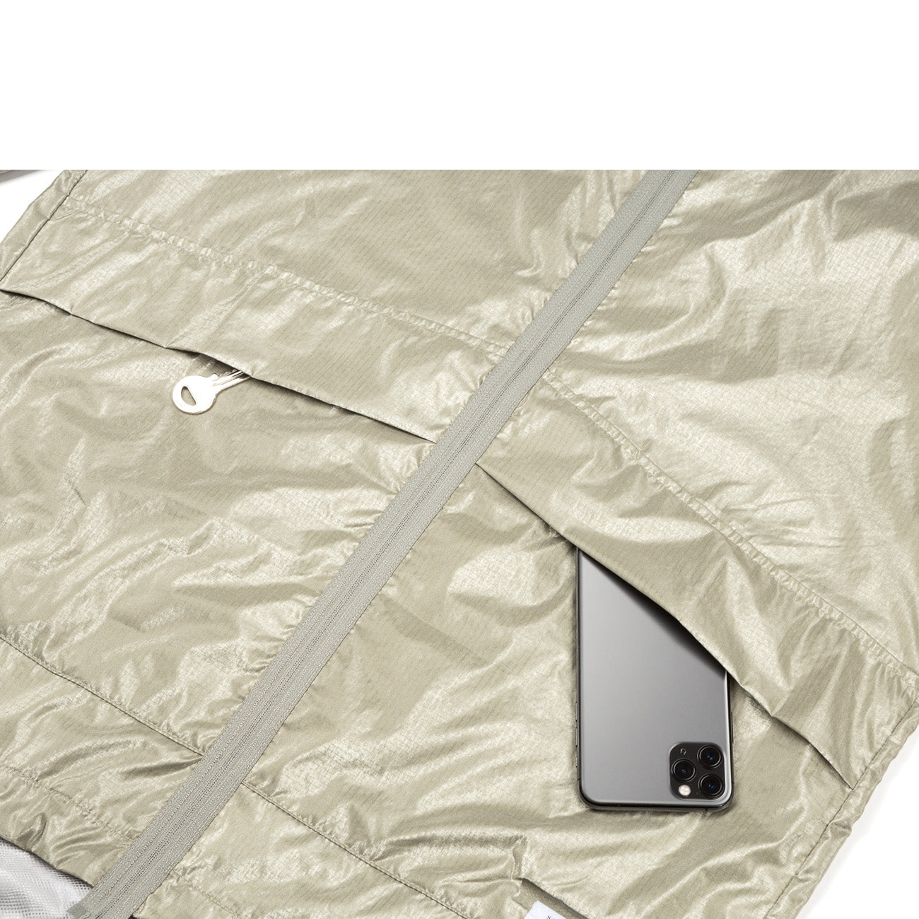 Satisfy Running Silvershell Packable Windbreaker Vetiver