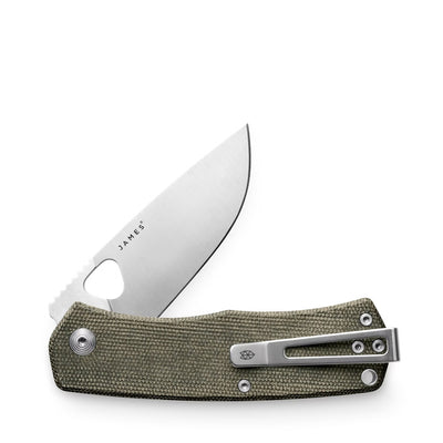 The James Brand The Folsom Taschenmesser OD Green Stainless Micarta