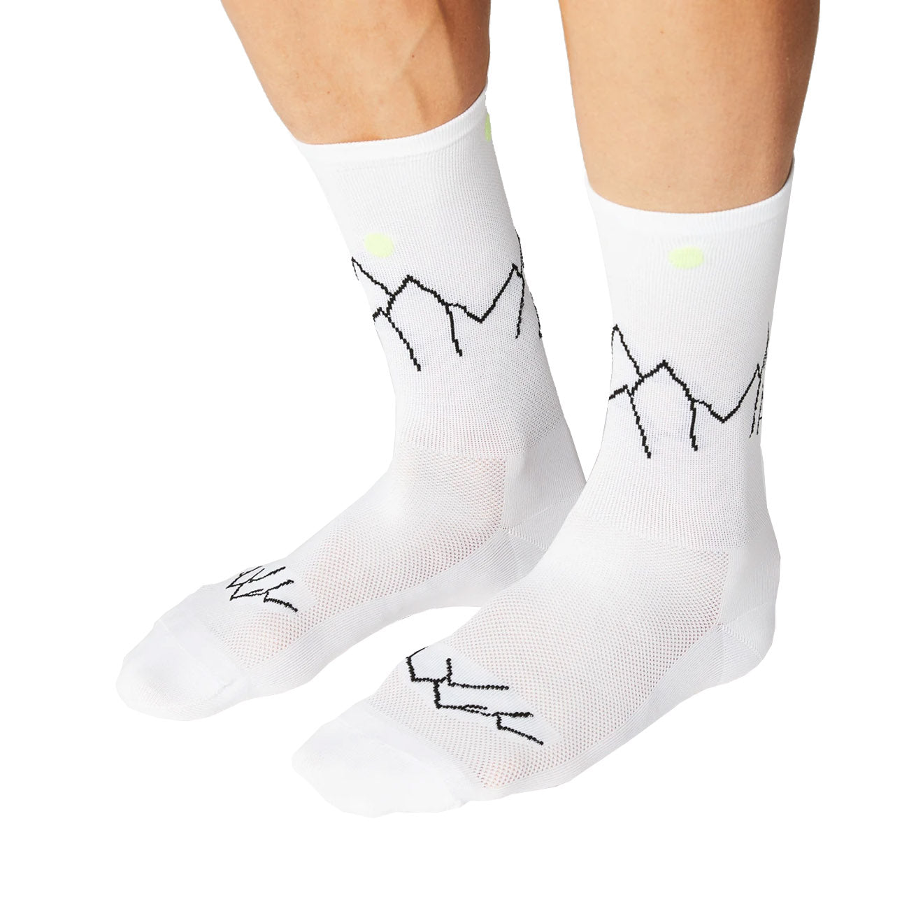 Fingerscrossed Road Socks Mountain White Neon