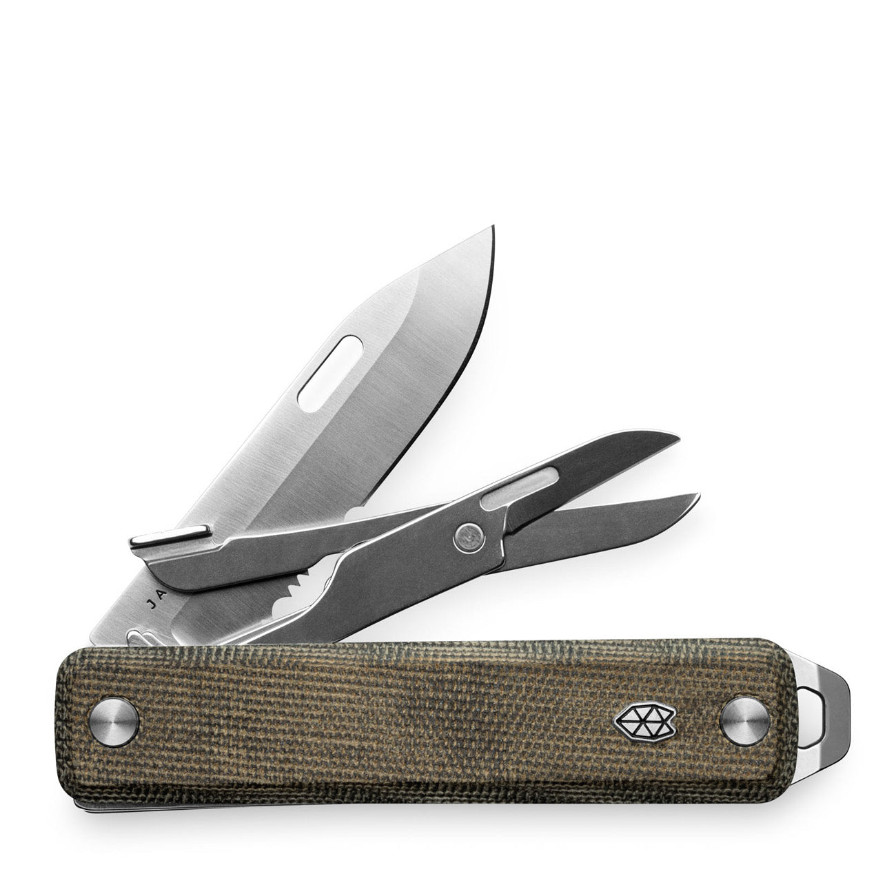 The James Brand The Ellis Taschenmesser Scissors OD Green Stainless Micarta
