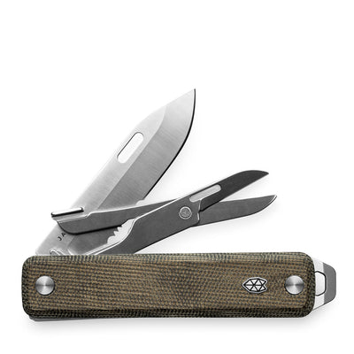 The James Brand The Ellis Taschenmesser Scissors OD Green Stainless Micarta