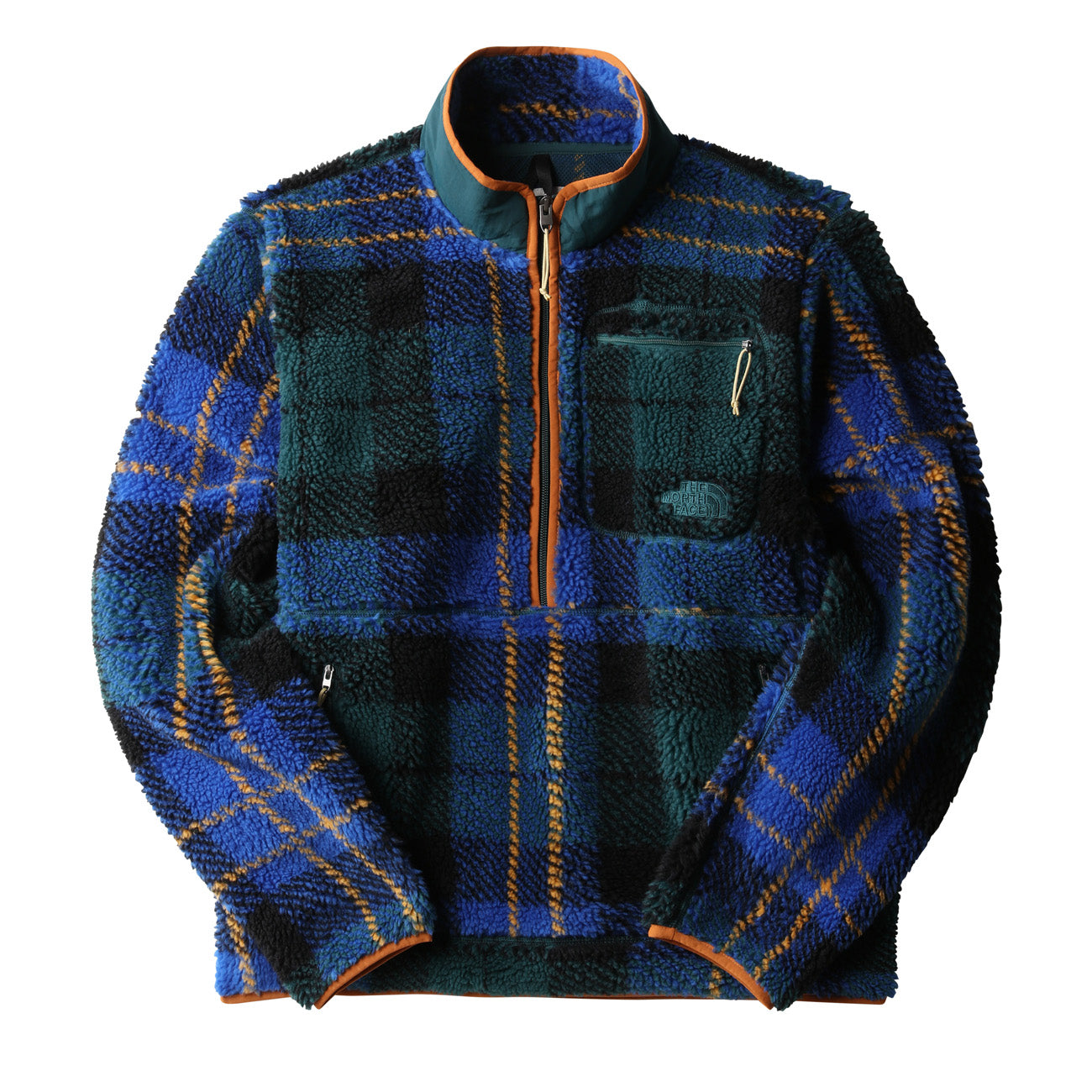 The North Face M Jacquard Extreme Pile Pullover Herren Ponderosa Green Large Halfdome Plaid Print