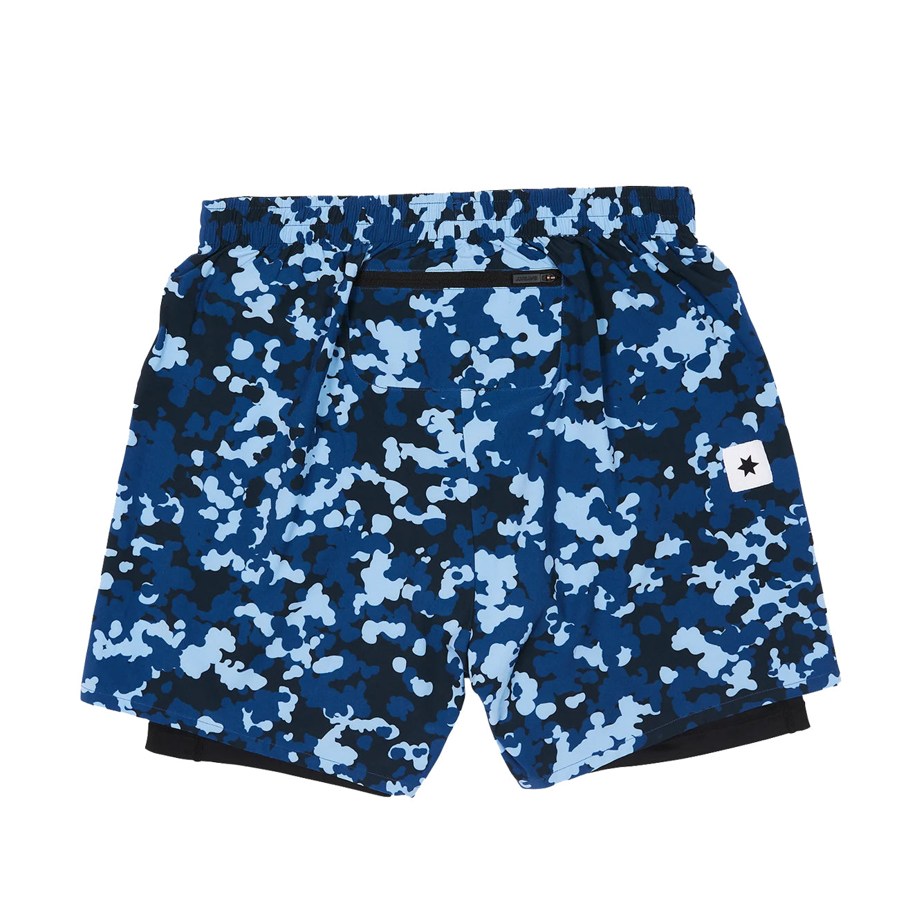 Saysky 2 In 1 Camo Pace Shorts 5" Blue Camo