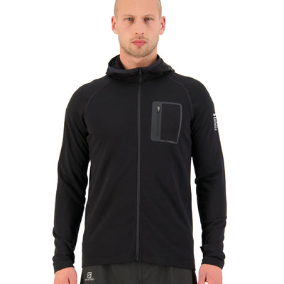 Mons Royale Mens Traverse Midi Full Zip Hood Herren Black