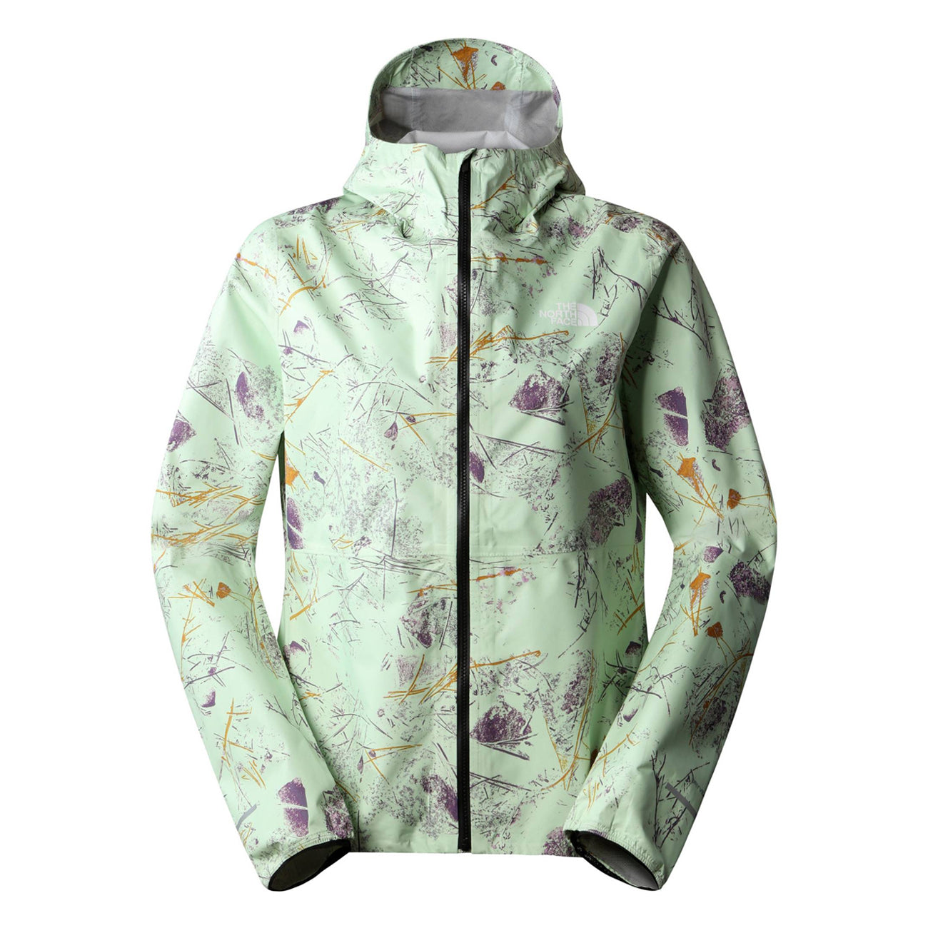 The North Face W Higher Run Jacket Damen Lime Cream Valley Floor Print