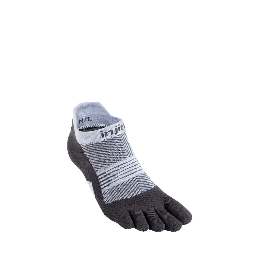 Injinji Womens Specific Run Lightweight No Show Socks Gray