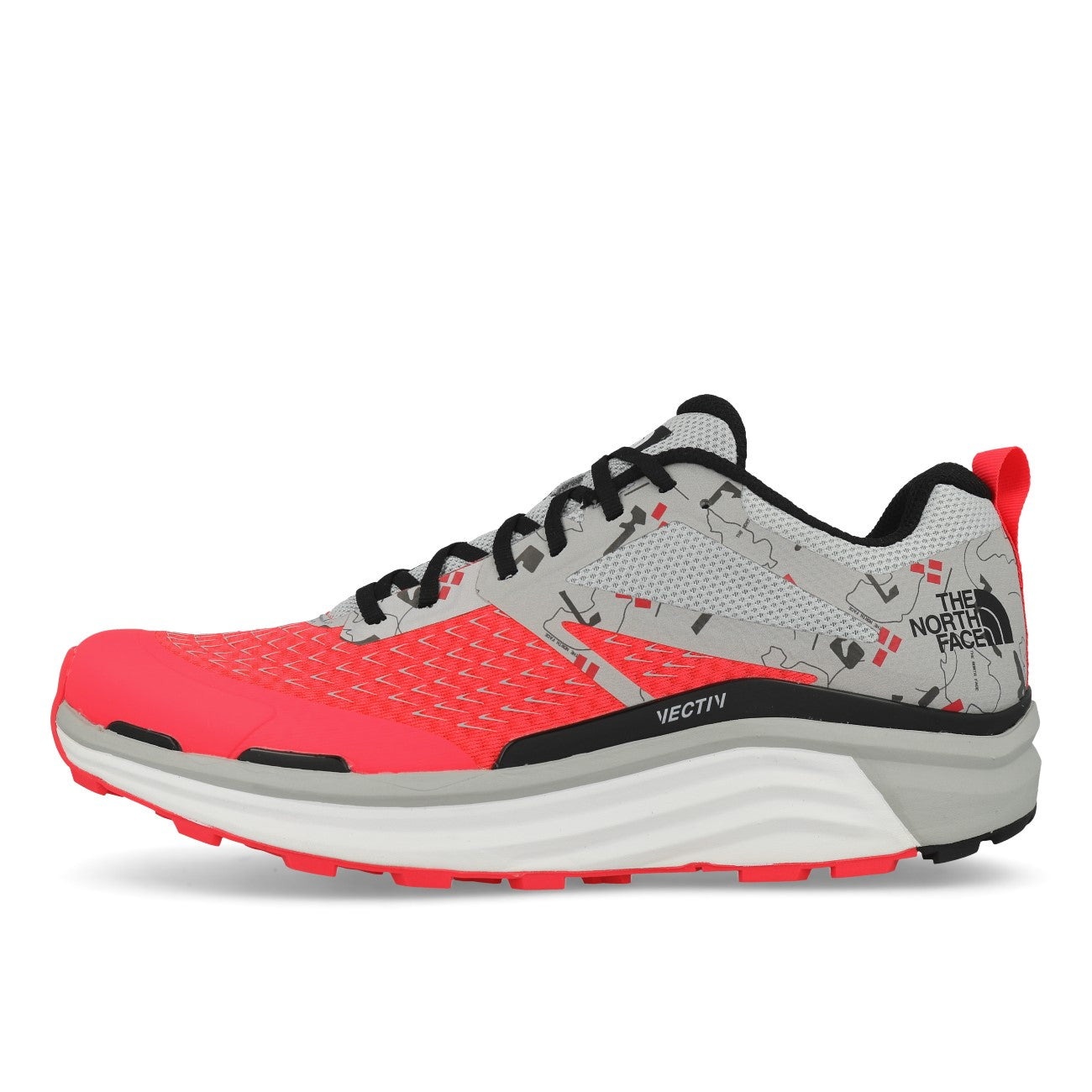 The North Face M Vectiv Enduris II Herren TNF White Trailmarker Print Brilliant Coral