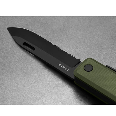 The James Brand The Ellis Taschenmesser Scissors OD Green Black G10