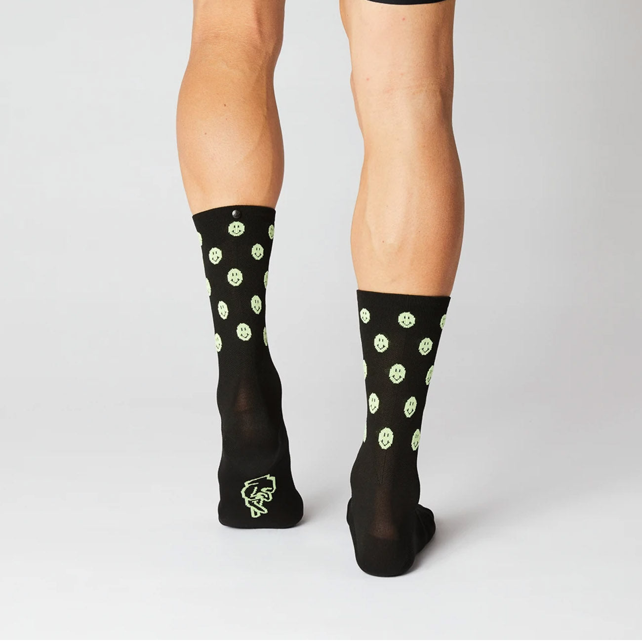 Fingerscrossed Road Socks Smiley Black Neon
