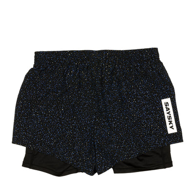 Saysky Womens Universe 2 In 1 Shorts Black Blue Universe
