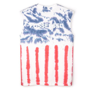 Satisfy Running Mothtech Muscle Tee USA Tie Dye
