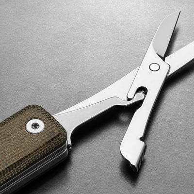 The James Brand The Ellis Taschenmesser Scissors OD Green Stainless Micarta