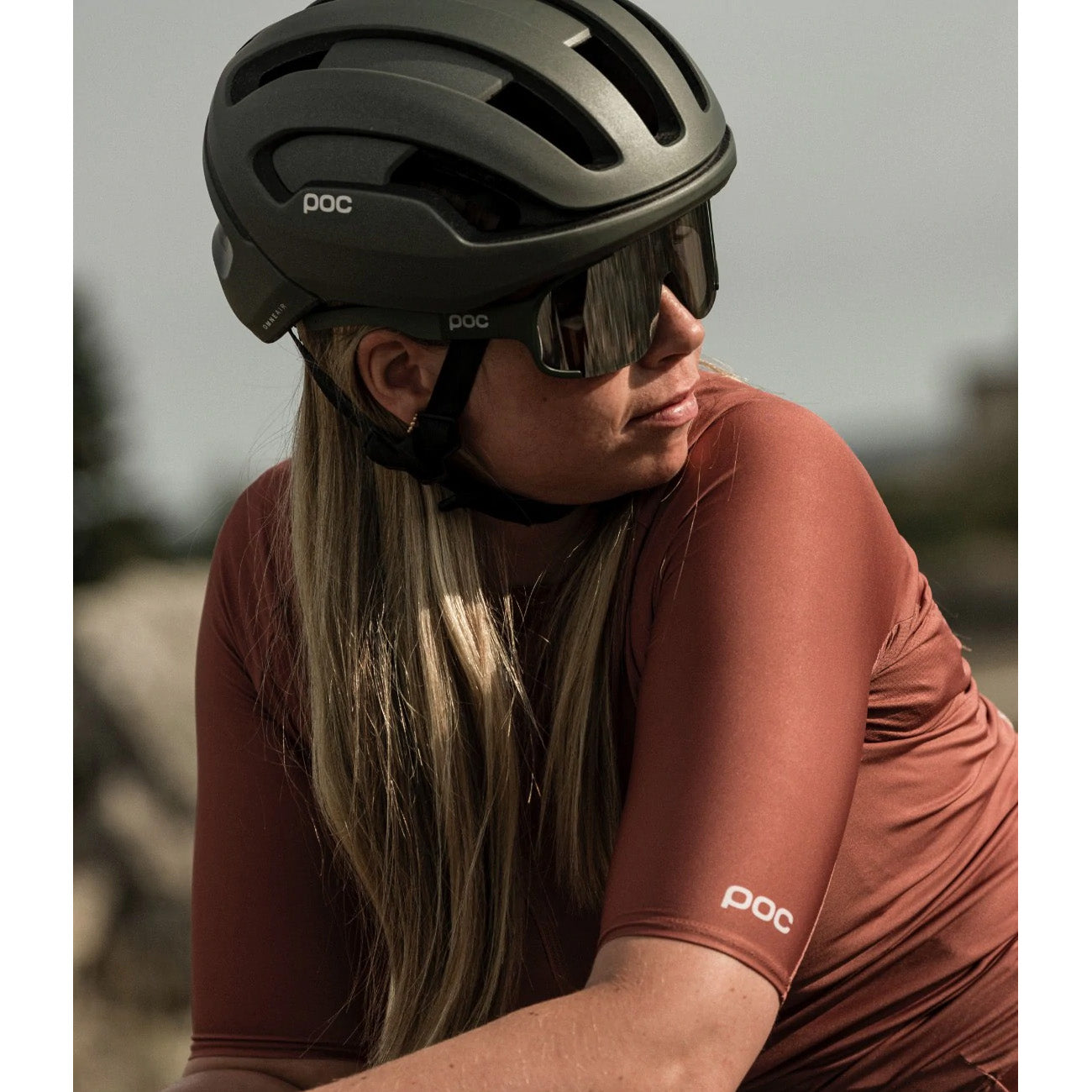 POC Aspire Sunglasses Epidote Green Translucent Violet Silver Mirror